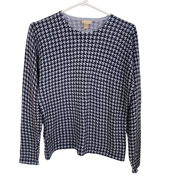 Nordstrom Studio 121 Gray/Black Herringbone Print Sweater Sz M - Picture 1 of 8